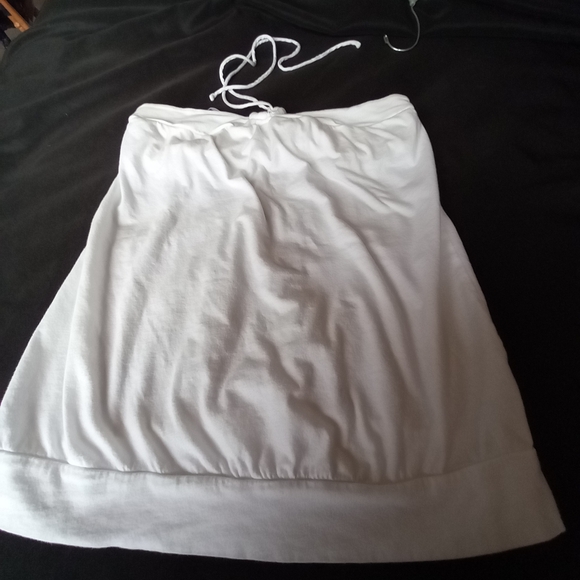 Gap strapless cotton hip summer top wooden with neckties. Medium White - Picture 3 of 4